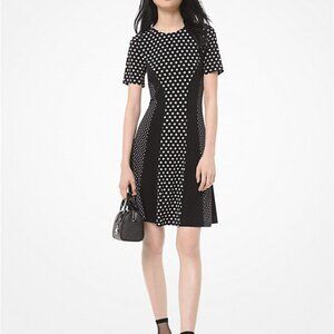 MICHAEL KORS Dress Size P/S Black and White Solid and Polka Dots